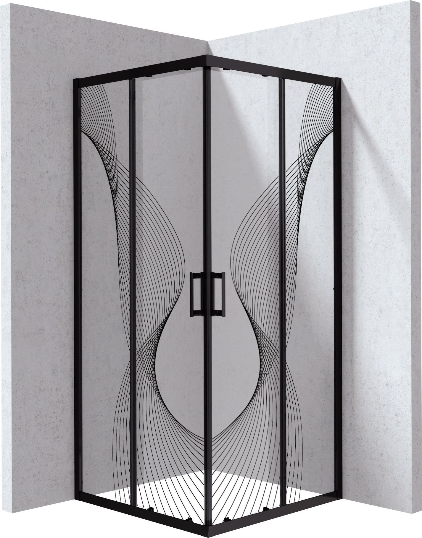 Deante Funkia Evo KYC_NB99P Kabina prysznicowa kwadratowa 90x90 cm Nero