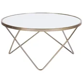 Ławy i stoliki kawowe - Beliani Stolik kawowy biało-złoty MERIDIAN II - miniaturka - grafika 1