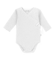 Body dla niemowląt - Body bawełniane kimono białe w kółeczka - 62 - miniaturka - grafika 1