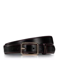 Paski - Damski pasek skórzany z czerwoną nitką - miniaturka - grafika 1