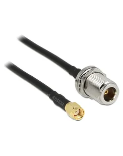 Delock Kabel Antennenkabel RP-SMA Stecker N Buchse zum Einbau 1,5m - 8884 (88845) - Kable miedziane - miniaturka - grafika 2