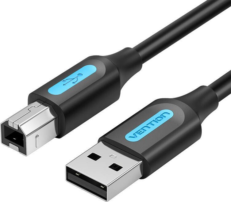 Kabel USB Vention Kabel USB 2.0 A męski do USB-B męski z rdzeniem ferrytowym Vention COQBL 10m czarny PVC