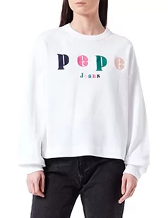 Pepe Jeans Sweter damski Peg Sweat, 800 biały, M - Swetry damskie - miniaturka - grafika 1