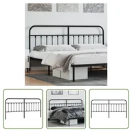 Inne meble do sypialni - The Living Store Metalowe wezgłowie - czarne - 200 cm - Wezgłowie - miniaturka - grafika 1