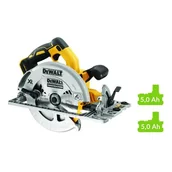 Piły elektryczne - DeWalt akumulatorowa bezszczotkowa pilarka tarczowa 184mm, 18V XR Li-lon 2x5,0Ah w walizce TStak [DCS572P2] DCS572P2-QW - miniaturka - grafika 1