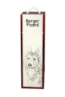 Zestawy upominkowe - Owczarek pikardyjski, Berger Picard - pudełko na wino z psem, pudełko na alkohol z grafiką, personalizowane pudełko na prezent marki Art-Dog - miniaturka - grafika 1