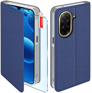 Etui MAGNET do Xiaomi Redmi A5 Zamykane Granatowe Futerał + Szkło 9H - Etui i futerały do telefonów - miniaturka - grafika 1