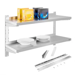 Royal Catering Półka wisząca nierdzewna RCWR-80.2 podwójna 80cm RCWR-80.2 RCWR-80.2 - Meble gastronomiczne - miniaturka - grafika 2