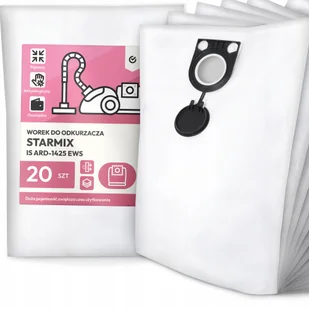 20x Worek do Odkurzacza Starmix Is ARD-1425 Ews Syntetyczny Pojemny G9 - Worki do odkurzaczy - miniaturka - grafika 1