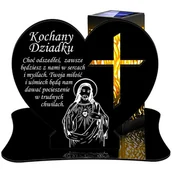 Lampiony i znicze - ZNICZ SOLARNY LED WIECZNY PODSTAWKA NA CMENTARZ GRÓB lampka Serce 3D DLA DZIADKA - miniaturka - grafika 1