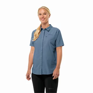 Koszule damskie - Damska koszula Jack Wolfskin VANDRA S/S SHIRT W elemental blue - M - grafika 1