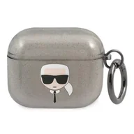 Akcesoria do słuchawek - Karl Lagerfeld KLA3UKHGK AirPods 3 cover czarny/black Glitter Karl`s Head - miniaturka - grafika 1