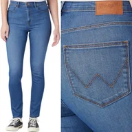 Spodnie damskie - Wrangler HIGH SKINNY WYSOKIE DAMSKIE SPODNIE JEANSOWE RURKI W27 L32 - miniaturka - grafika 1