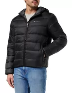 Kurtki męskie - Champion Legacy Outdoor-Hooded Tonal Logo Light Nylon Kurtka Mężczyźni, Nero/Grigio Grafite, S - miniaturka - grafika 1