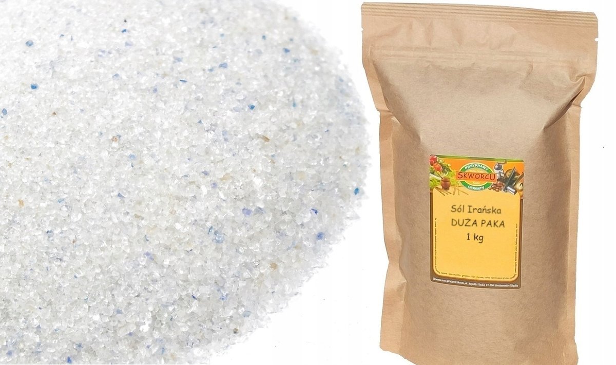 Sól NIEBIESKA irańska 1 kg naturalna DUŻA PAKA od Skworcu