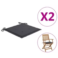 Poduszki na krzesła - vidaXL Poduszki na krzesła ogrodowe, 2 szt., antracyt, 40x40x4 cm vidaXL - miniaturka - grafika 1