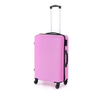 Walizki - Pretty UP Walizka podróżna z tworzywa sztucznego  ABS03 M, różowy - miniaturka - grafika 1