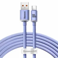 Kable USB - Baseus Crystal Shine Series kabel przewód USB do szybkiego ładowania i transferu danych USB Typ A - USB Typ C 100W 2m fioletowy (CAJY000505) CAJY000505 - miniaturka - grafika 1