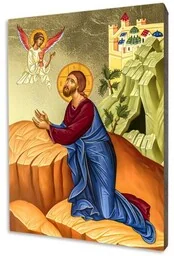 Ikona złocona Jezus w Ogrójcu - Symbol pokory i oddania - Ikony i obrazy sakralne - miniaturka - grafika 1