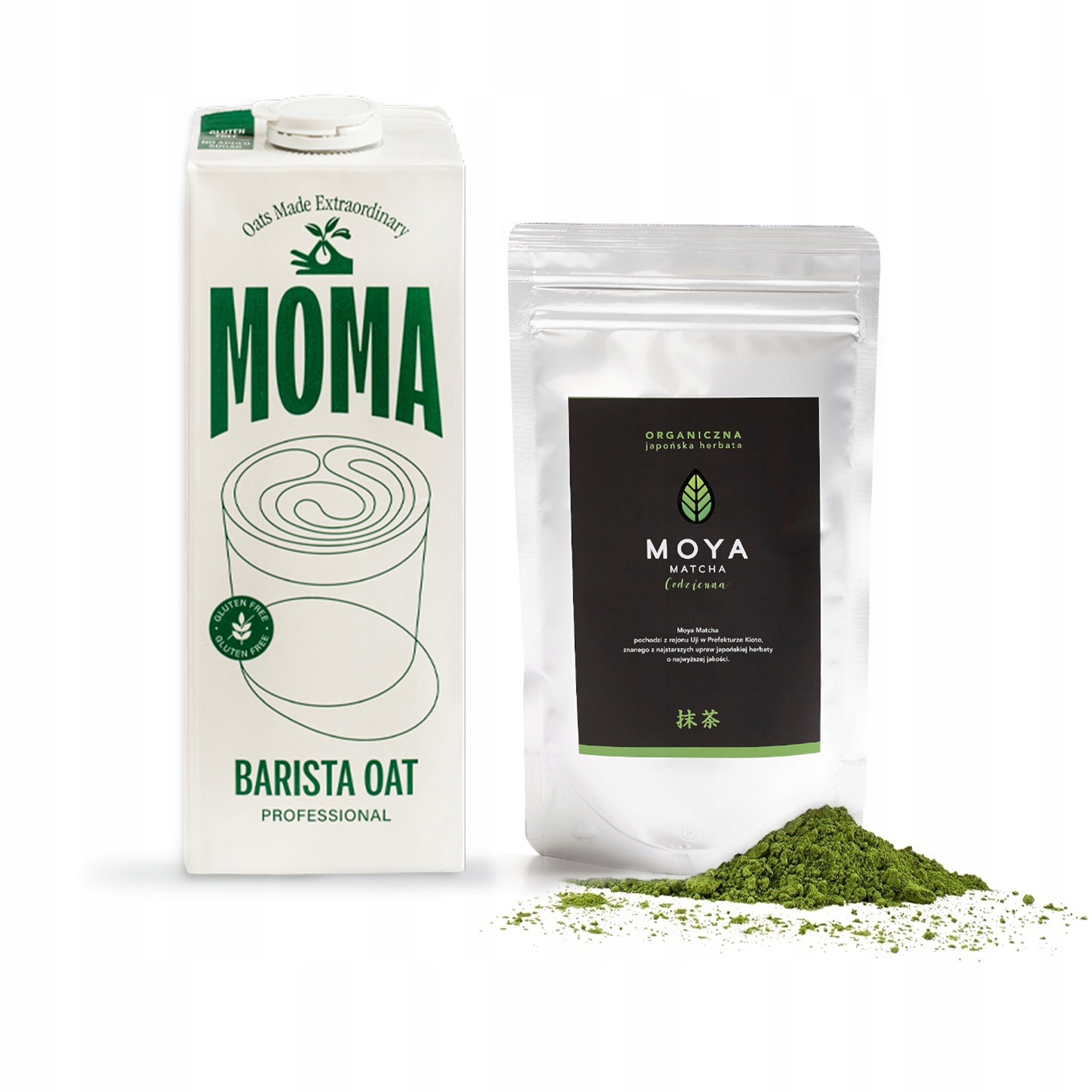 Zestaw Moya Matcha Codzienna 100g Moma Napój owsiany Barista