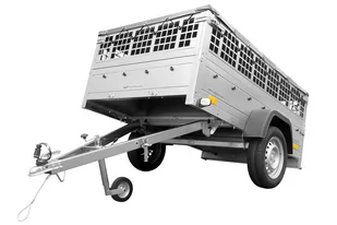 UNITRAILER Przyczepa do samochodu osobowego GARDEN TRAILER 201 KIPP (NEW) z kołem podporowym, burtami siatkowymi i pokrowcem płaskim UT004185 - Przyczepy - miniaturka - grafika 1