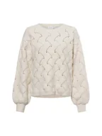 Swetry damskie - Vila Sweter damski z dzianiny - Visufina Kobiety Sztuczne włókno beżowy jednolity, S - miniaturka - grafika 1