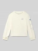 Koszulki dla dziewczynek - Bluzka z długim rękawem i nadrukiem z logo - miniaturka - grafika 1