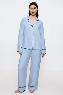 Wiskozowa piżama Amourette Jacquard PW jasnoniebieska S - Piżamy damskie - miniaturka - grafika 1