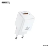 Ładowarki do telefonów - Ładowarka Sieciowa REMAX BATT SERIES PD QC 33W RP-U26 1xUSB + 1xUSB-C biała - miniaturka - grafika 1