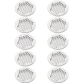 Kratki wentylacyjne - Kratka wentylacyjna okrągła, otwory wentylacyjne ze stali nierdzewnej, rozstaw montażowy 53 mm, srebrna, 10 szt. (płaska) - miniaturka - grafika 1