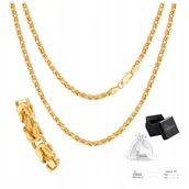 Łańcuszki - Złoty Łańcuszek Męski srebro pr 925 Splot Królewski Bizantyna50 cm x 3 mm - miniaturka - grafika 1