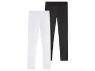 Spodnie i spodenki dla dziewczynek - pepperts!® Legginsy dziewczęce z bawełną, 2 pary (158/164, Czarny/ biały) - miniaturka - grafika 1