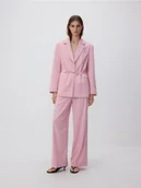 Marynarki i żakiety damskie - Reserved - Marynarka z ozdobnym paskiem - pastelowy róż - miniaturka - grafika 1