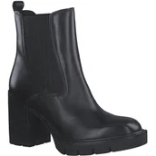 Botki damskie - Botki damskie na obcasie jesienne ocieplane skórzane Marco Tozzi 25828-38 - miniaturka - grafika 1