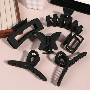 TEMU 6 Sztuk Matowych Klipsów Do Włosów Z Kwiatami I Motylami Klipsy Sharkowe Matowe Klipsy Do Włosów Słodkie I Urocze Klipsy Do Włosów Dla Kobiet Z - Ozdoby do włosów - miniaturka - grafika 1