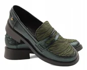 Półbuty damskie - ZIELONE PÓŁBUTY LORDSY MACIEJKA 06250-09 SKÓRA MODNE R.38 - miniaturka - grafika 1