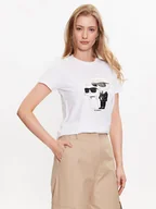 Koszulki i topy damskie - KARL LAGERFELD T-Shirt Ikonik 2.0 230W1704 Biały Regular Fit - miniaturka - grafika 1