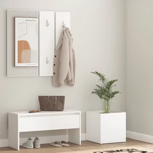 Lumarko Zestaw mebli do przedpokoju, biały, materiał drewnopochodny - Meble do przedpokoju - miniaturka - grafika 1