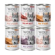 Mokra karma dla psów - 6 x 400 g Wolf of Wilderness "Mięso ze zrównoważonej hodowli" w super cenie! - Mieszany pakiet próbny, Adult - miniaturka - grafika 1