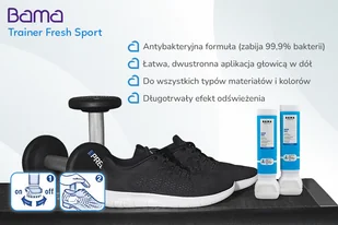 Dezodorant do obuwia BAMA Fresh Shoe Deo Blue Sport Trainer 100ml A39 Odświeżacz do butów - Środki do obuwia i ubrań - miniaturka - grafika 4
