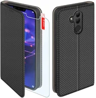 Etui i futerały do telefonów - Etui z klapką do Huawei Mate 20 Lite Zamykane Czarne Futerał + Szkło 9H - miniaturka - grafika 1