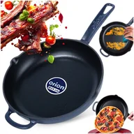 Patelnie - Patelnia żeliwna emaliowana indukcja na indukcję ciężka LITINA 24 cm ORION 113217 - miniaturka - grafika 1