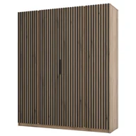 Szafy - Szafa z lamelami KAJA EV/EV-BL 4LAM Czarny, dąb evoke - miniaturka - grafika 1