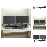 Akcesoria do monitorów - vidaXL Podstawa pod monitor szara 100x27x15 cm lite drewno sosnowe - Podstawa pod monitor komputerowy - miniaturka - grafika 1