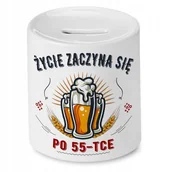 Skarbonki - Skarbonka na Urodziny 55 55te 55-te na Prezent z Nadrukiem ze Zdjęciem + Opakowanie na prezent (wzór 04) - miniaturka - grafika 1