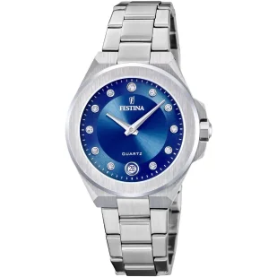 Zegarek Festina Mademoiselle 20700/5 zegarek damski srebrny z granatową tarczą - Zegarki damskie - miniaturka - grafika 1
