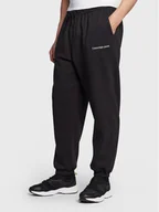 Spodnie sportowe męskie - Calvin Klein Jeans Spodnie dresowe J30J322925 Czarny Relaxed Fit - miniaturka - grafika 1