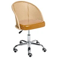 Fotele i krzesła biurowe - Beliani Krzesło obrotowe BALTIMORE Ekoskóra Brązowy - miniaturka - grafika 1