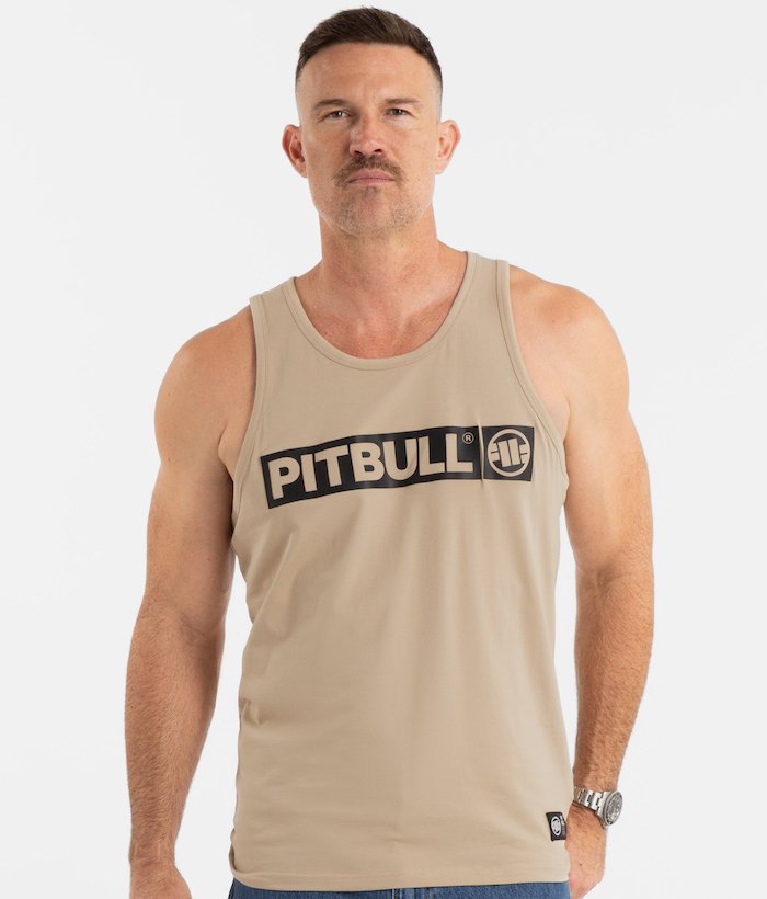 Tank top PIT BULL SLIM FIT HILLTOP beżowy (pale sand)-M