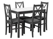 Stoły z krzesłami - Stół z 4 krzesłami biały do kuchni jadalni L001 - miniaturka - grafika 1